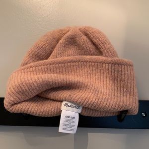 Cute light pink Madewell beanie hat